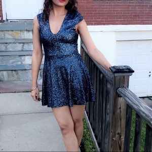 Topshop sequin skater dress